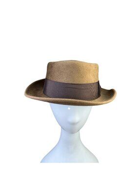 Bailey Mens Brown Wool Fedora Hat With Ribbon Band Classic Style